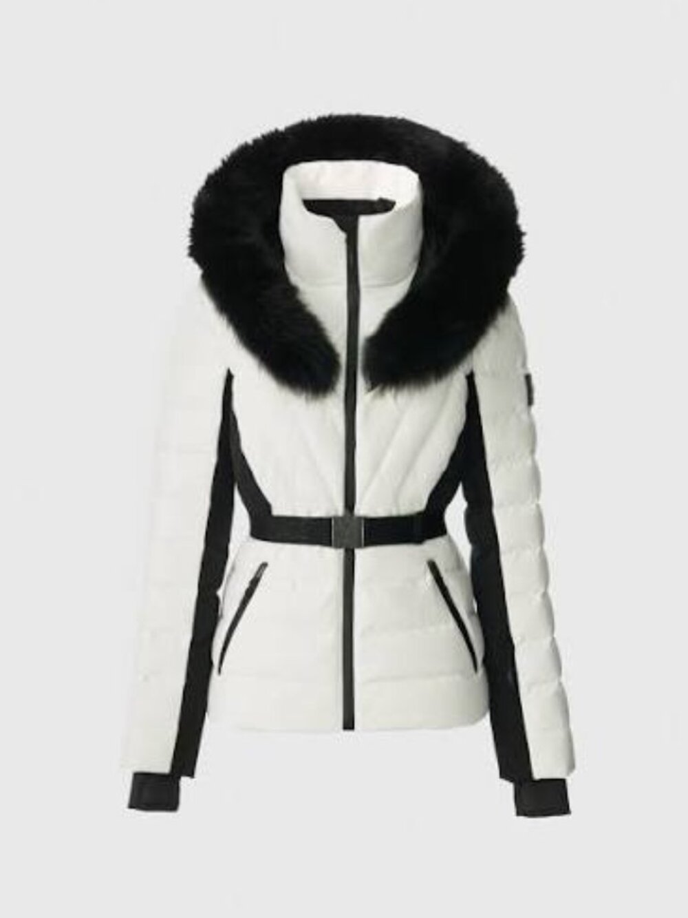 MACKAGE ELITA-SH Down Ski Jacket with Removable Fox Fur Trim~Off White~Medium